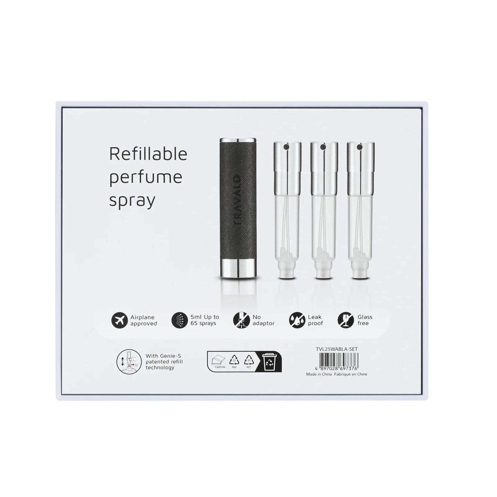 Travalo - Walzer 5ml Atomiser Black - Set of 3 - Image 3